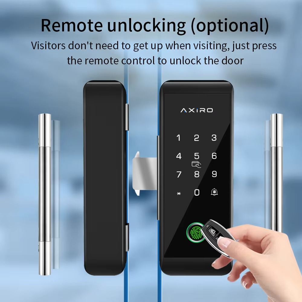 Axiro Smart Glass & Wood Door Lock – 5-in-1 Keyless Entry with App Control