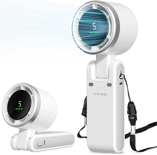 Axiro Mini Turbo Fan — 5-Speed Portable Handheld & Desktop Fan